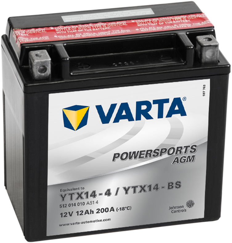 YTX14-BS / YTX14-4 AGM accu - Online Battery