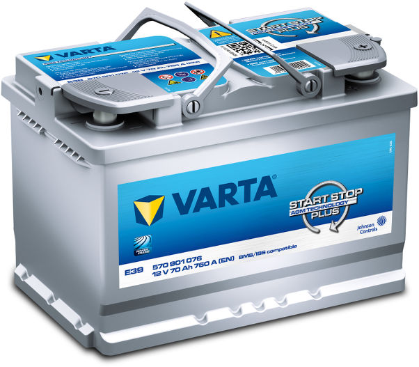 VARTA A7 Silver Dynamic AGM 12V 70Ah 760A Batteria auto Start-Stop 570 901  076